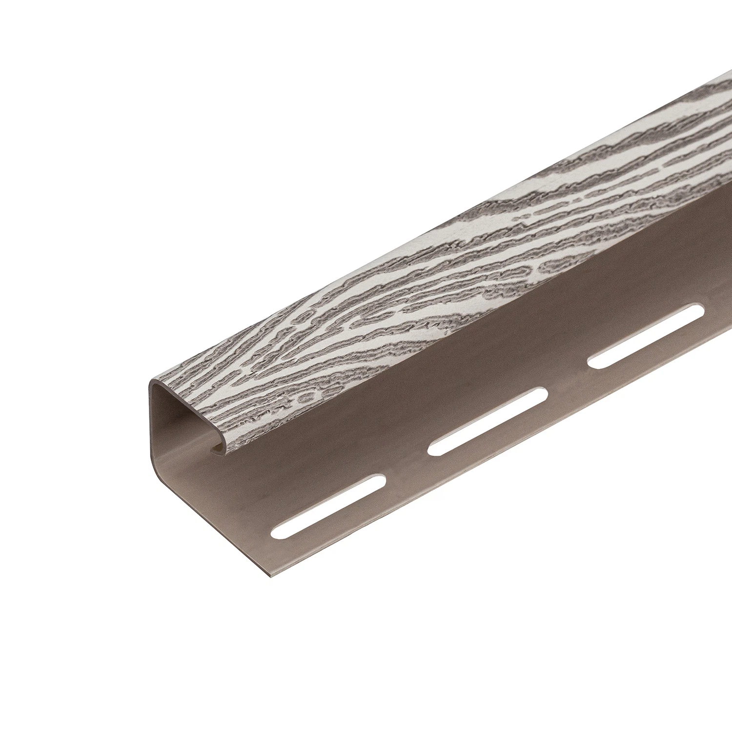 Изображение товара Профиль-J для сайдинга Tecos из алтайской берёзы серого цвета 3,05 м