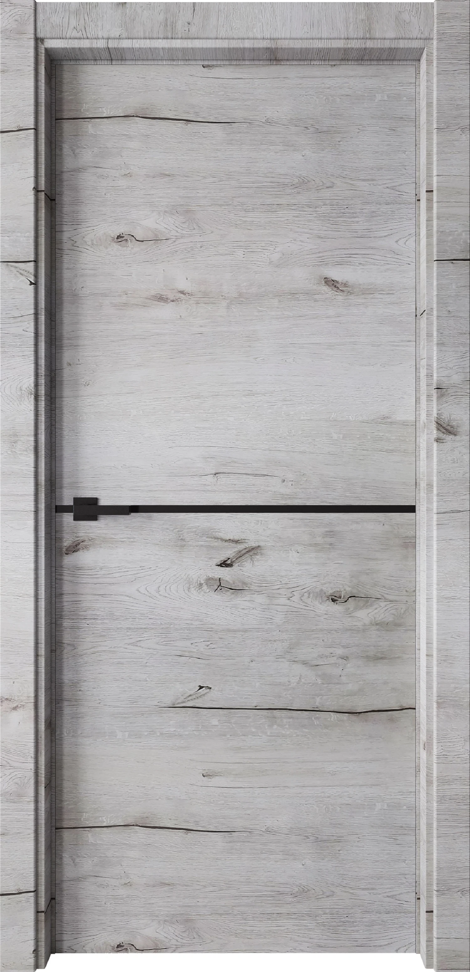 Изображение товара дверь межкомнатная Line 1 канадский дуб арктик горизонт 80*200 edge black