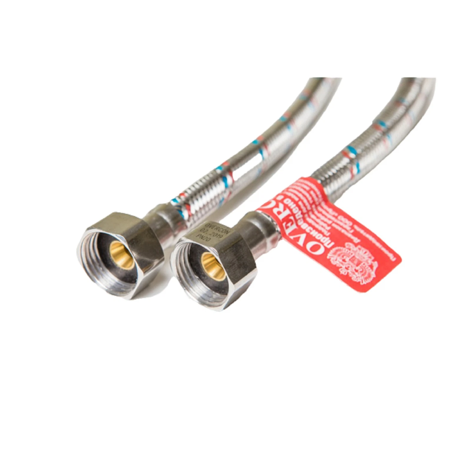 Изображение товара Подводка для воды 1/2 1,5м Г-Г в оплетке Overcon