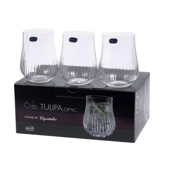 

набор стаканов 450мл 6шт tulipa optiс crystalex стекло cr450201to