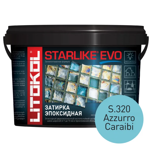 

затирка эпоксидная litokol starlike evo, цвет синий s.320, 5 кг