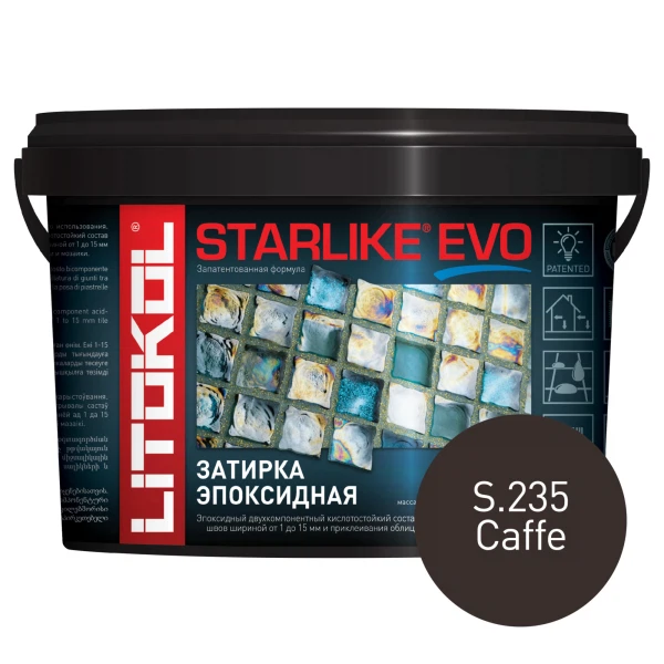 

затирка эпоксидная litokol starlike evo, цвет черный s.235, 2,5 кг