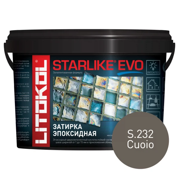 

затирка эпоксидная litokol starlike evo, цвет серый s.232, 2,5 кг