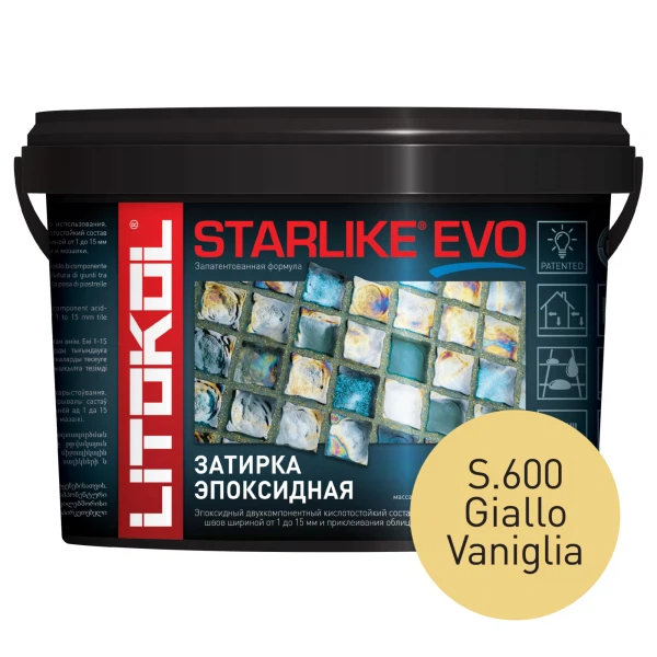 

затирка эпоксидная litokol starlike evo, цвет желтый s.600, 2,5 кг