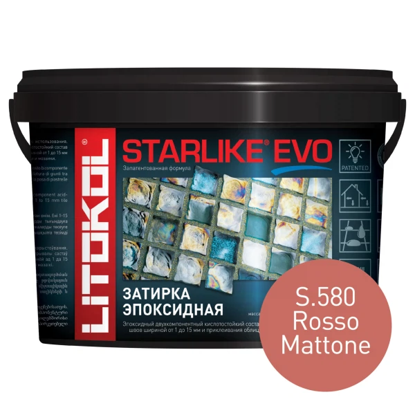 

затирка эпоксидная litokol starlike evo, цвет розовый s.580, 2,5 кг