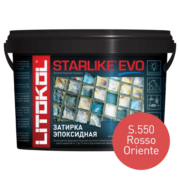 

затирка эпоксидная litokol starlike evo, цвет красный s.550, 5 кг