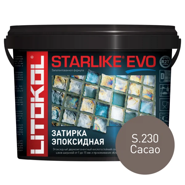 

затирка эпоксидная litokol starlike evo, цвет серый s.230, 5 кг