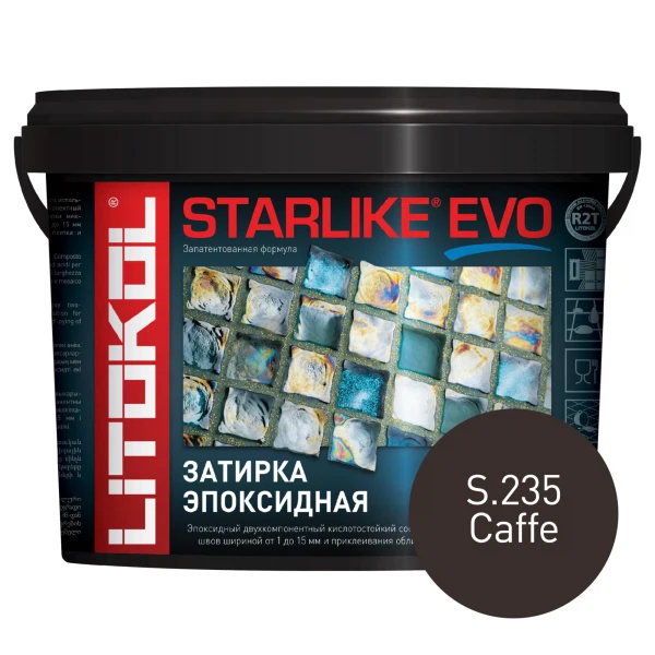 

затирка эпоксидная litokol starlike evo, цвет серый s.235, 5 кг