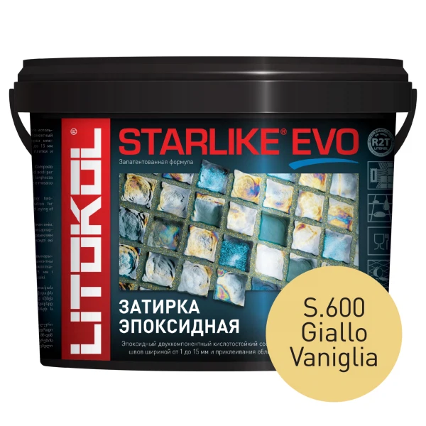 

затирка эпоксидная litokol starlike evo, цвет желтый s.600, 5 кг