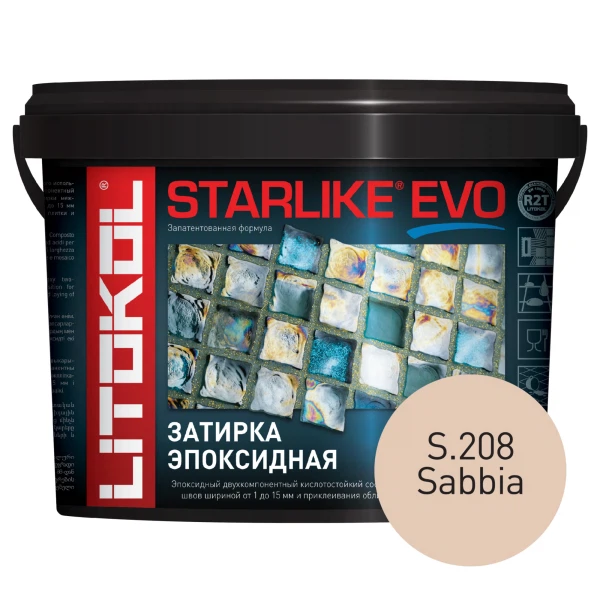 

затирка эпоксидная litokol starlike evo, цвет бежевый s.208, 5 кг, Бежевая
