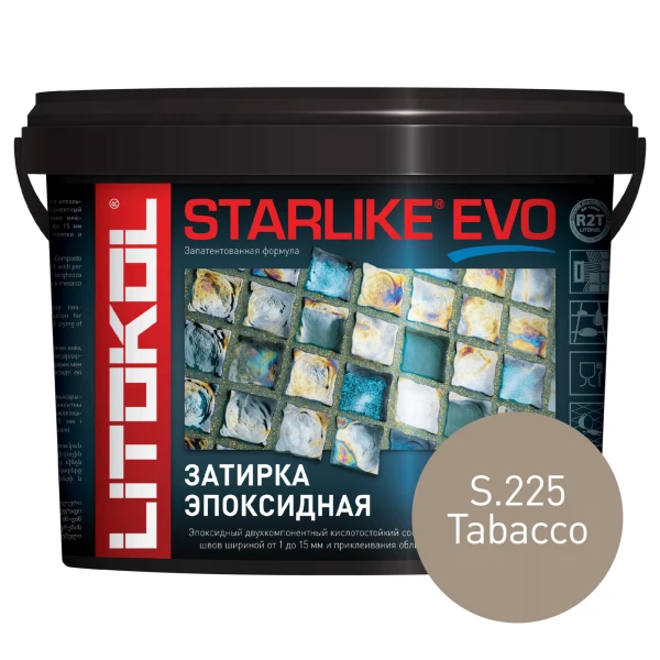 

затирка эпоксидная litokol starlike evo, цвет серый s.225, 5 кг