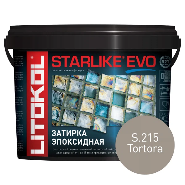 

затирка эпоксидная litokol starlike evo, цвет серый s.215, 5 кг