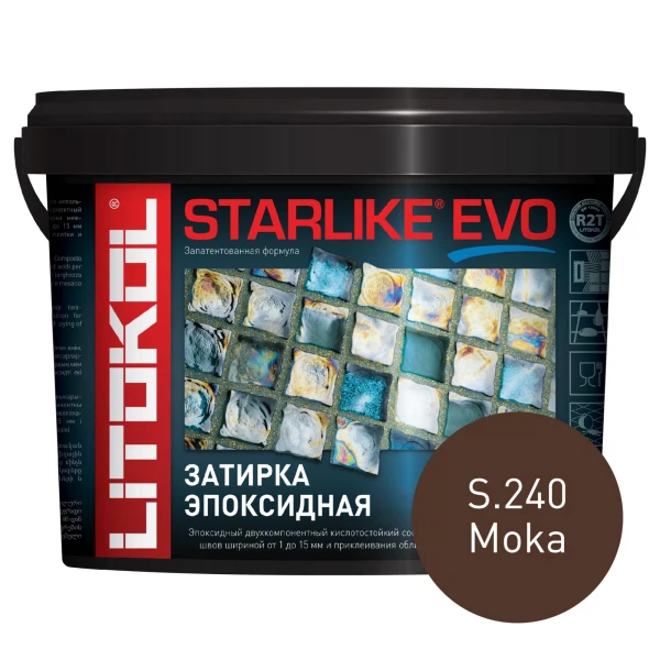 

затирка эпоксидная litokol starlike evo, цвет коричневый s.240, 5 кг