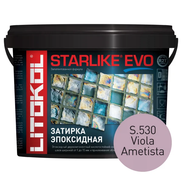 

затирка эпоксидная litokol starlike evo, цвет розовый s.530, 5 кг