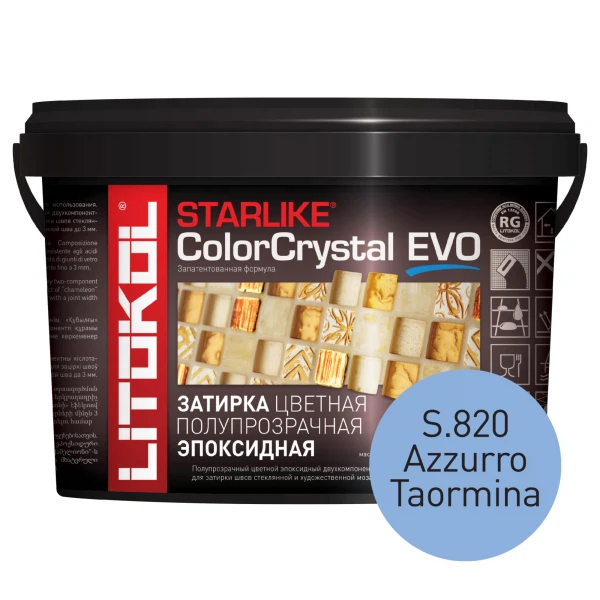 

затирка эпоксидная litokol starlike evo, цвет синий s.820, 2,5 кг