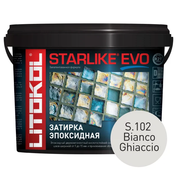 

затирка эпоксидная litokol starlike evo, цвет серый s.102, 5 кг