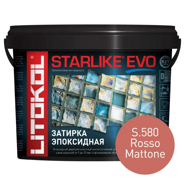 

затирка эпоксидная litokol starlike evo, цвет красный s.580, 5 кг