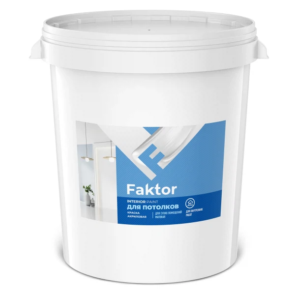 

краска faktor для потолков белая, ведро 45кг