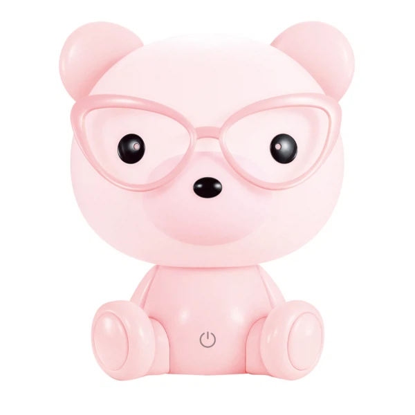 Фото Ночник camelion kd-890 мишка в очках 3вт розовый 13891