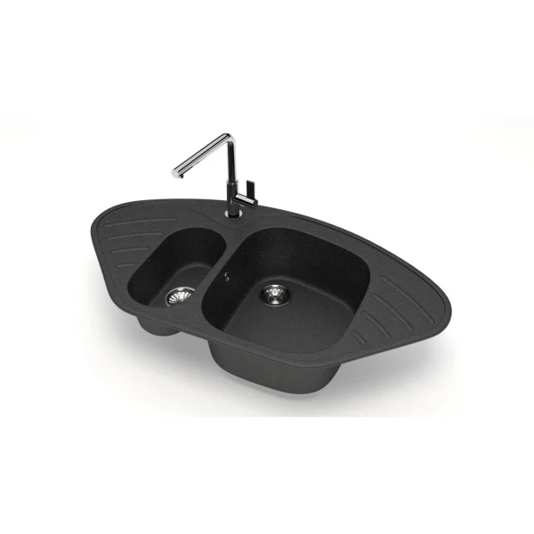 

мойка кухонная из искуственного мрамора glanz 94,5х50 черный j-023-32