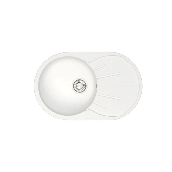 Фото Мойка кухонная из искуственного мрамора glanz 73х45 белый j-110-31