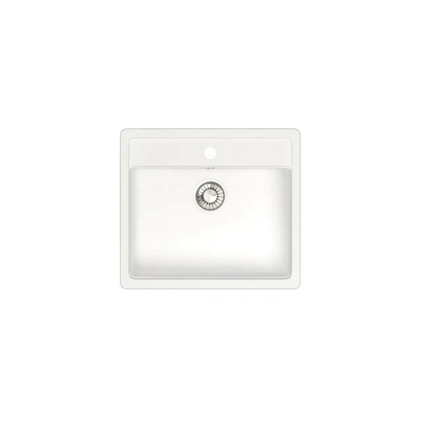 Фото Мойка кухонная из искуственного мрамора glanz 57х50,5 белый j-009-31