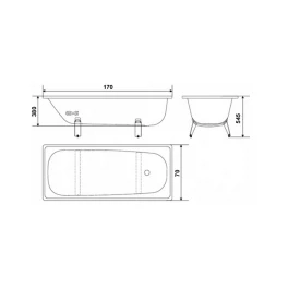 Стальная ванна WhiteWave OPTIMO 170x70 прямоугольная OL-1700