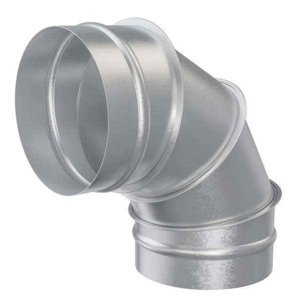 Колено круглое оцинкованная сталь 200мм, 90град, 200otg90, era pro