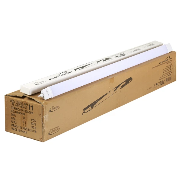 Фото Светильник светодиодный линейный сириуса 36вт 6500к 3200лм 1200мм ip65 tp-1200-36w-op-65k