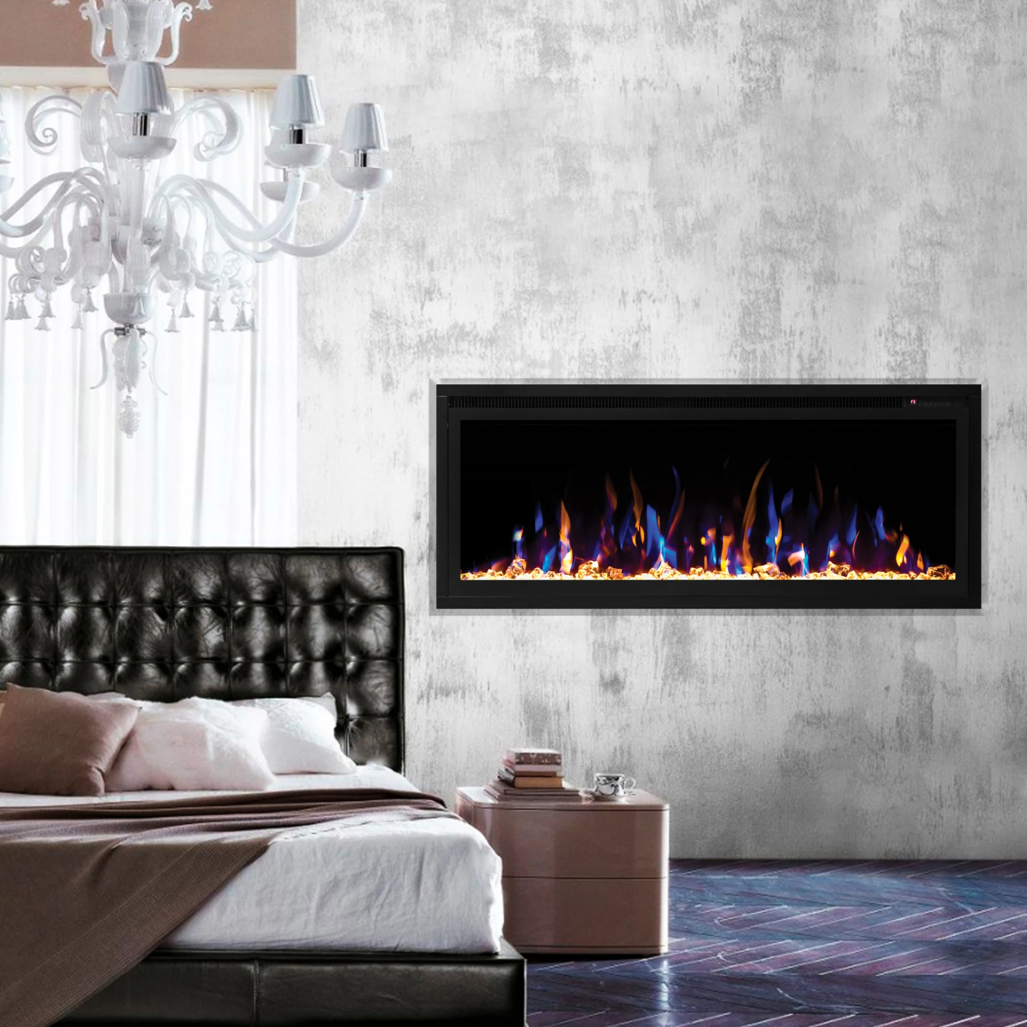 Изображение товара Электрокамин Realflame Saphir-s 42 yr-22 с имитацией пламени и подсветкой