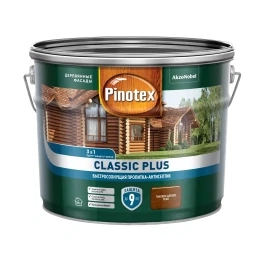 Защитная пропитка - антисептик PINOTEX Classic Plus 3в1 тиковое дерево 9 л