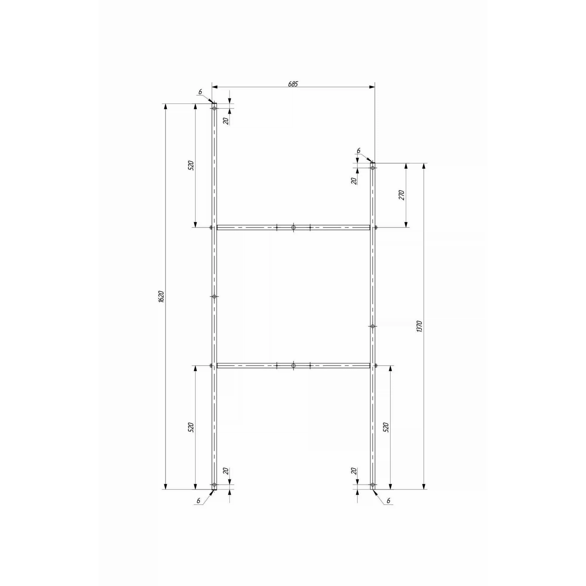 Изображение товара Каркас Marka One для асимметричной ванны ALISA 1.62м с регулируемыми ножками