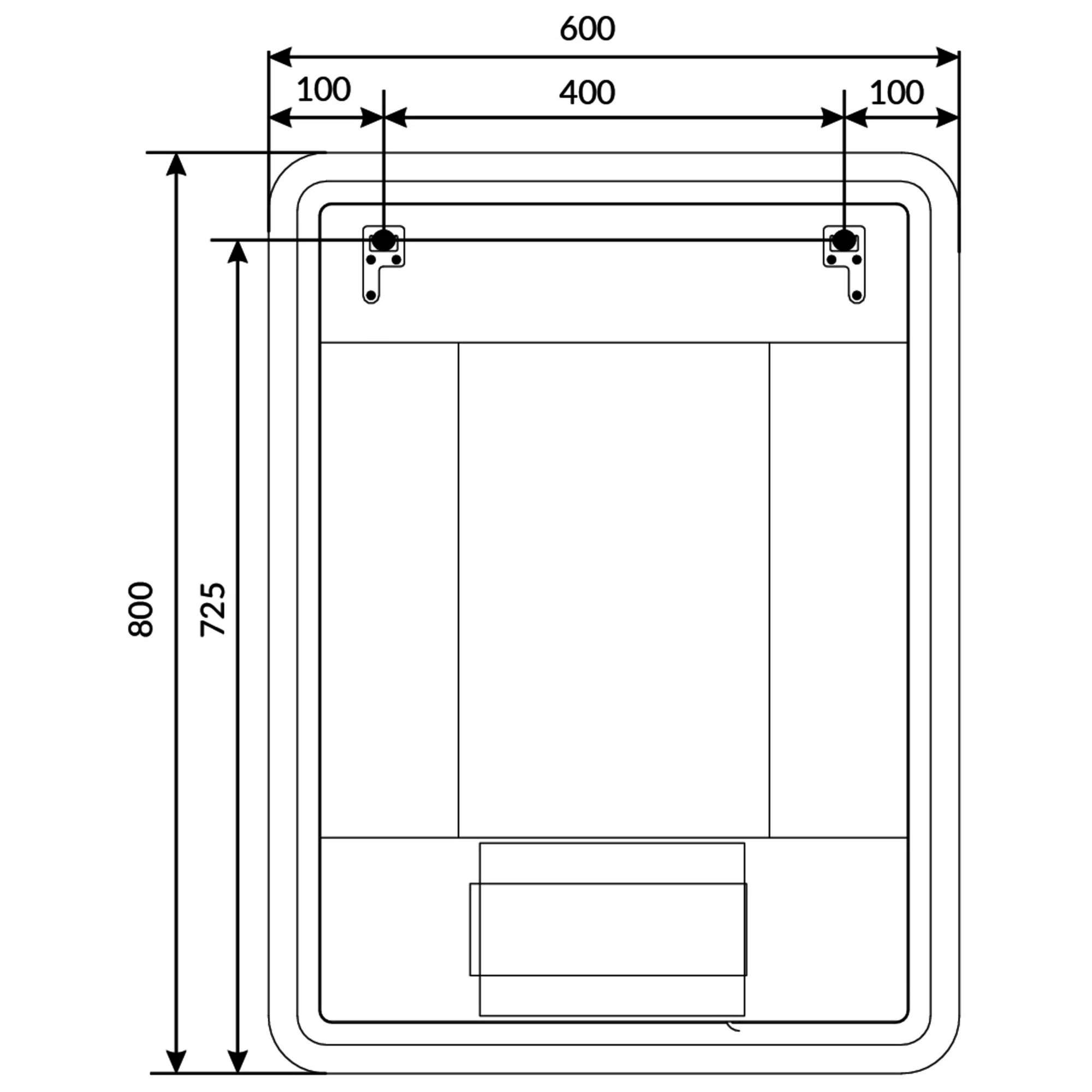 Изображение товара Зеркало для ванной комнаты с подсветкой 0.03х0.8 м стильное и практичное