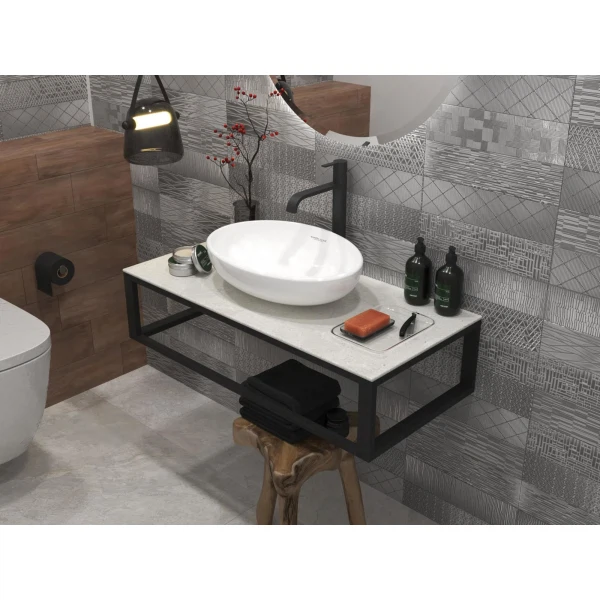 

столешница керамогранит 1marka loft 100х48 светло-серый ма01 nat ц0000008733