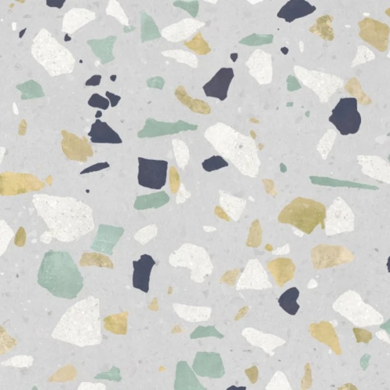 Изображение товара Керамогранит Конфетти микс КГ 01 40х40 серый с яркими вставками террацио
