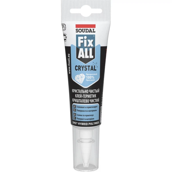 

клей-герметик soudal fix all crystali 125мл 134138
