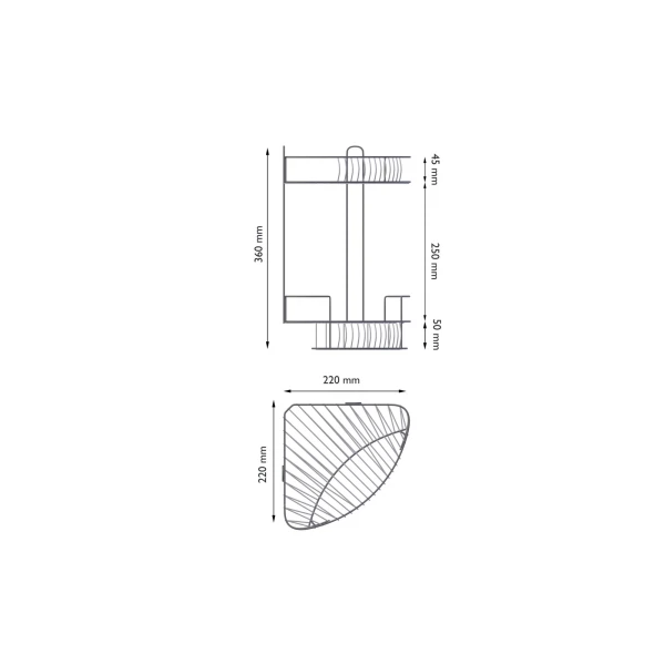 

полка для ванной комнаты двойная угловая balcony fora for-dim102