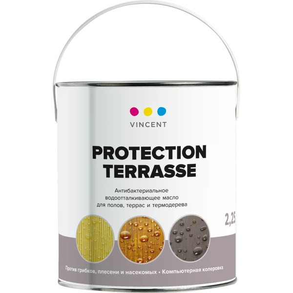 

масло vincent protection terrasse деревозащитное 2,25л, Бежевый