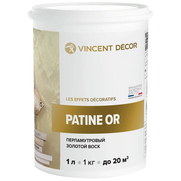Фото Лак vincent decor patine or защитный 1л