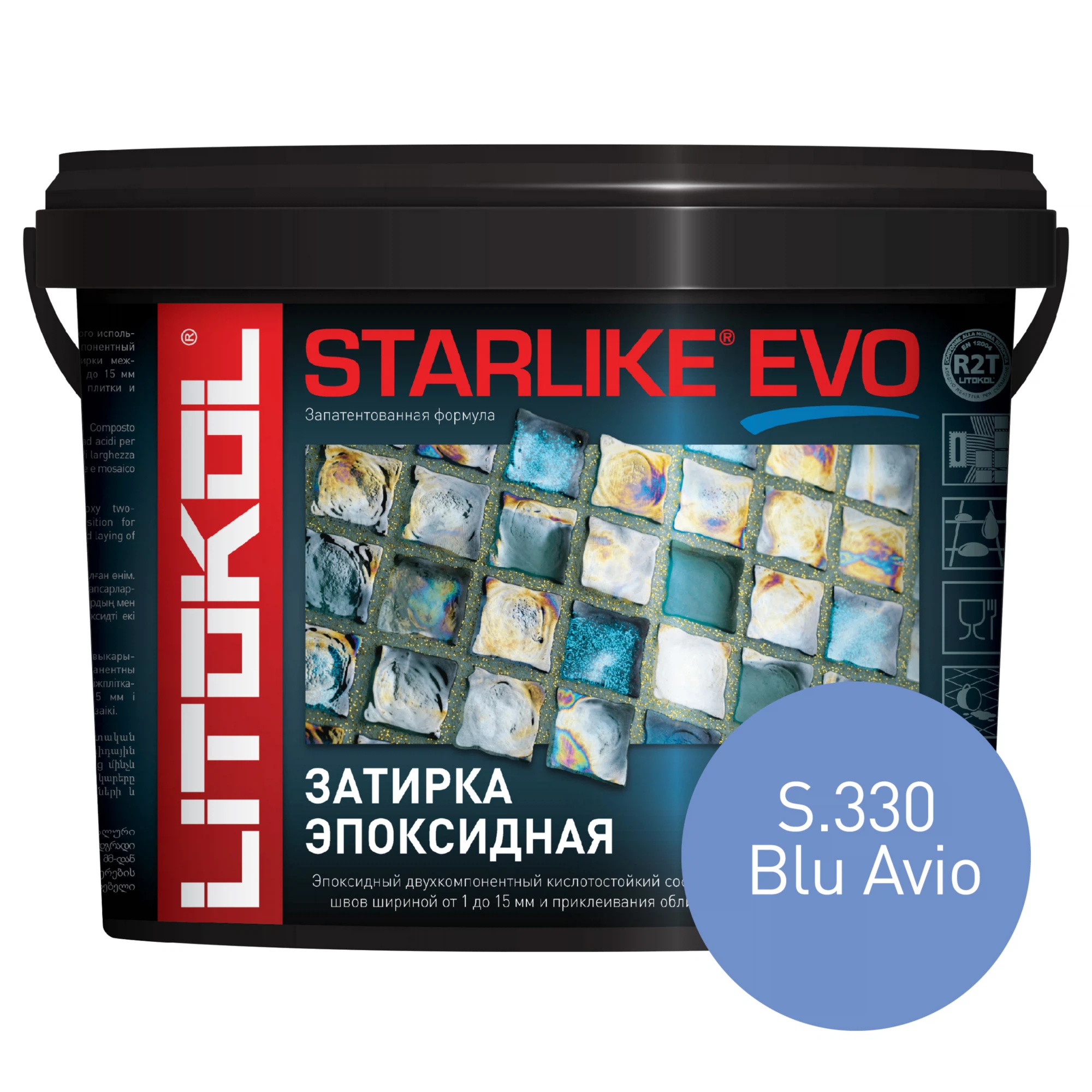 Изображение товара Эпоксидная затирка для межплиточных швов LITOKOL STARLIKE EVO S.330 Blu Avio, 5кг., L0485340004