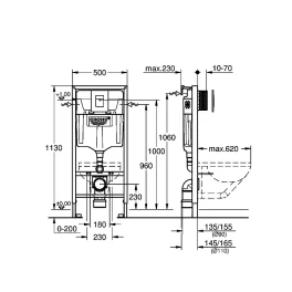 Система инсталляции для унитаза Grohe Rapid SL с панелью смыва Skate Cosmopolitan 3 режима 38772001