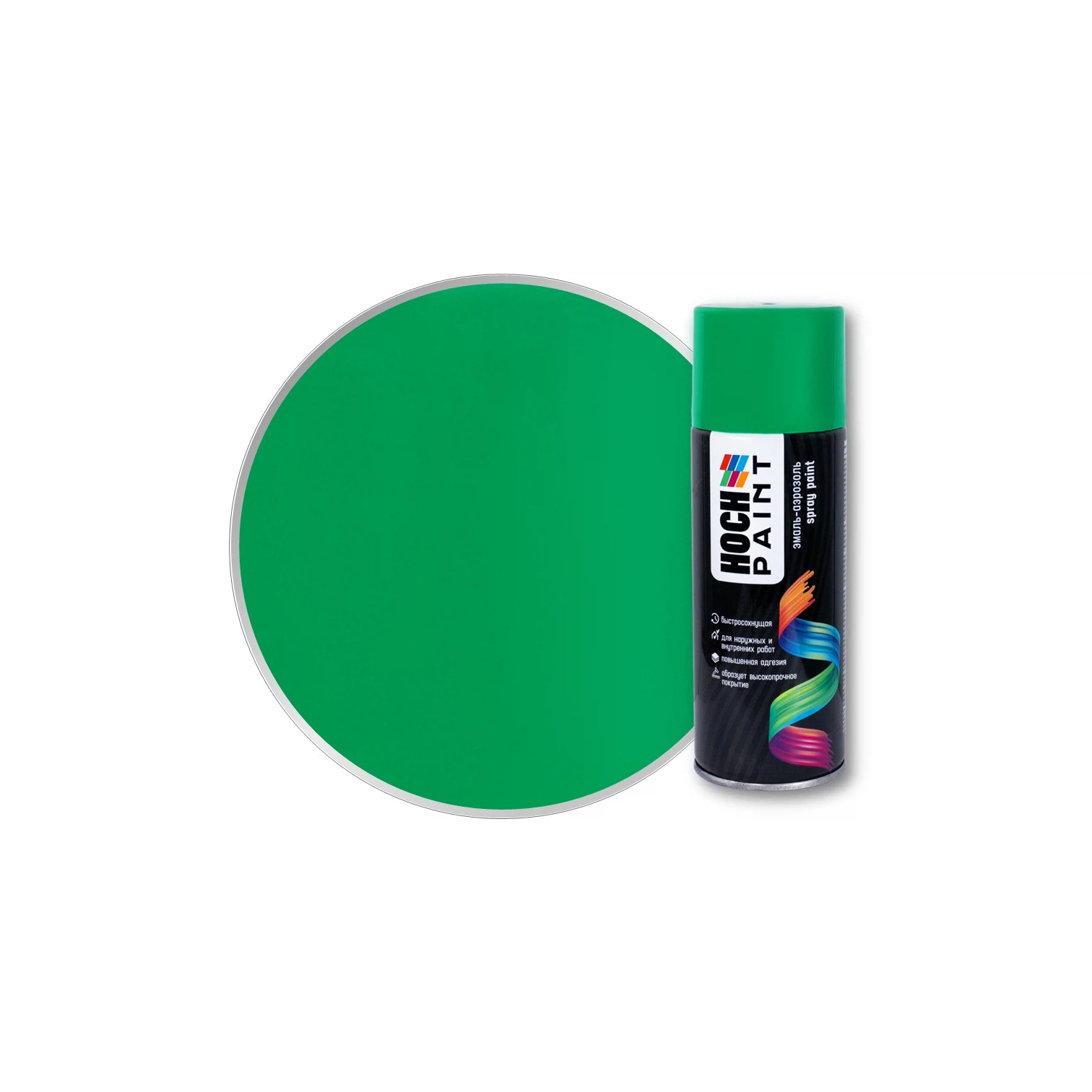 Изображение товара Эмаль-аэрозоль Hoch Paint акриловая универсальная RAL 6029 (мятно-зеленый) глянцевая 520 мл Изображение товара Эмаль-аэрозоль Hoch Paint акриловая универсальная RAL 6029 (мятно-зеленый) глянцевая 520 мл