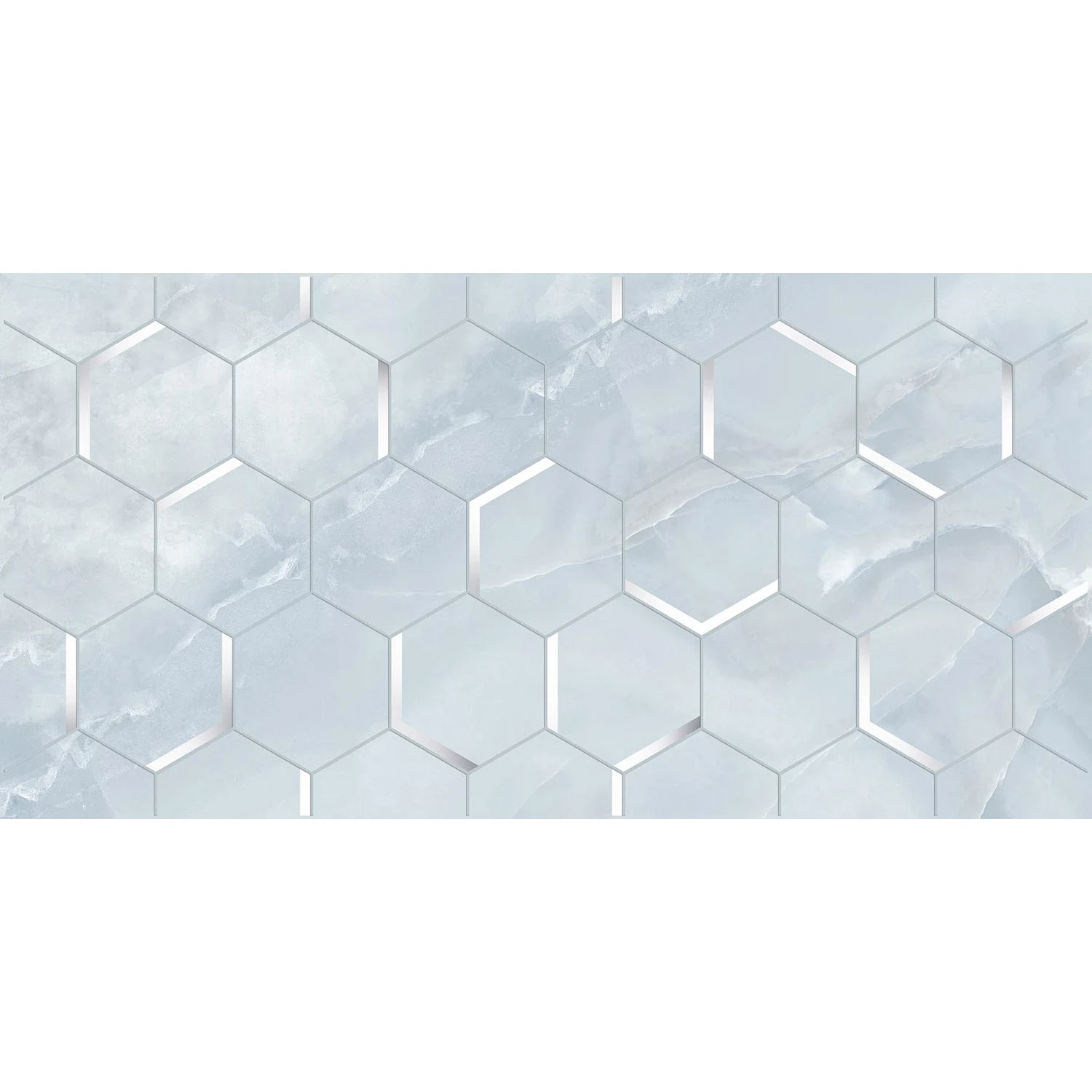 Изображение товара Керамический декор для стен ONICE FORMA BLU 63x31.5 см глянцевая имитация мрамора
