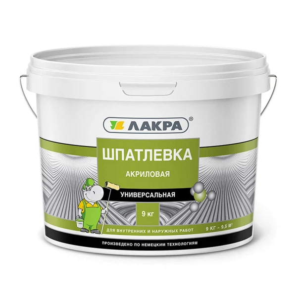 

шпатлевка лакра акриловая универсальная 9кг