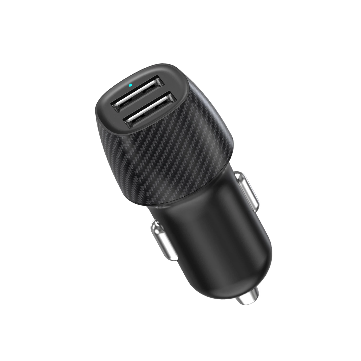 Изображение товара Автомобильное зарядное устройство c двумя портами (USB-А + USB-A) , 12Вт, черное REXANT