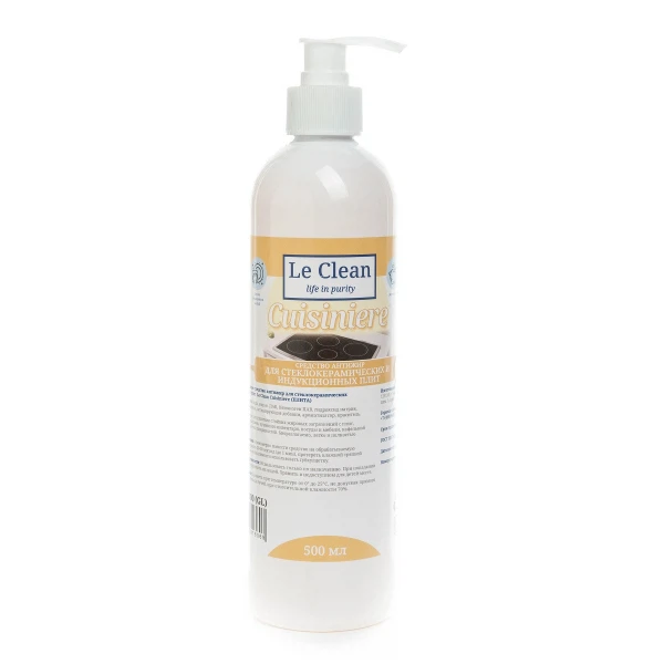 

антижир для стеклокерамических и индукционных плит 500мл le clean cuisiniere lc-kit500 (gl)