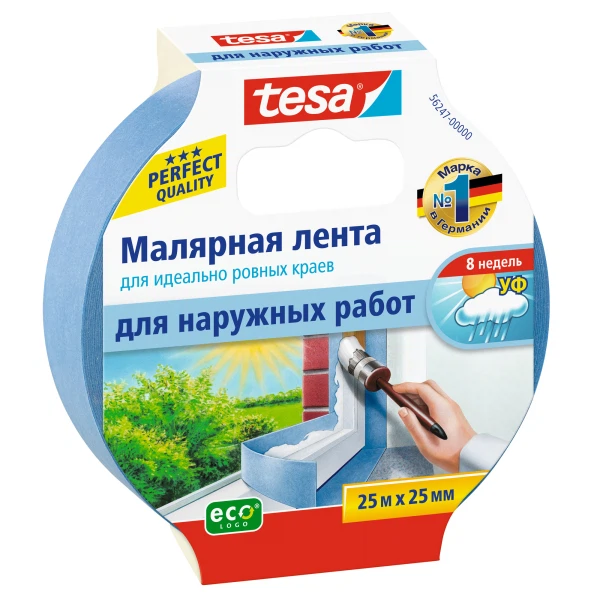 

малярная лента tesa для идеально четких краёв, синяя 25х25