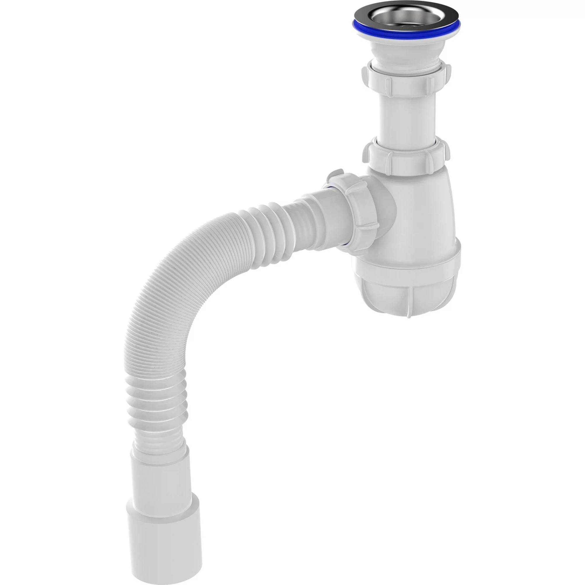 Изображение товара Сифон для кухни 1 1/2"х40 с мет.реш. с г.т. 40х40/50