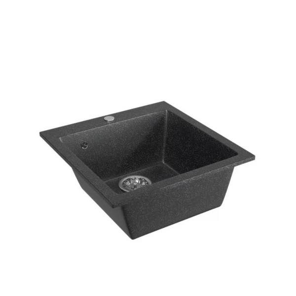 

мойка кухонная mixline ml-gm14 49,5*42см квадратная черная, Черный