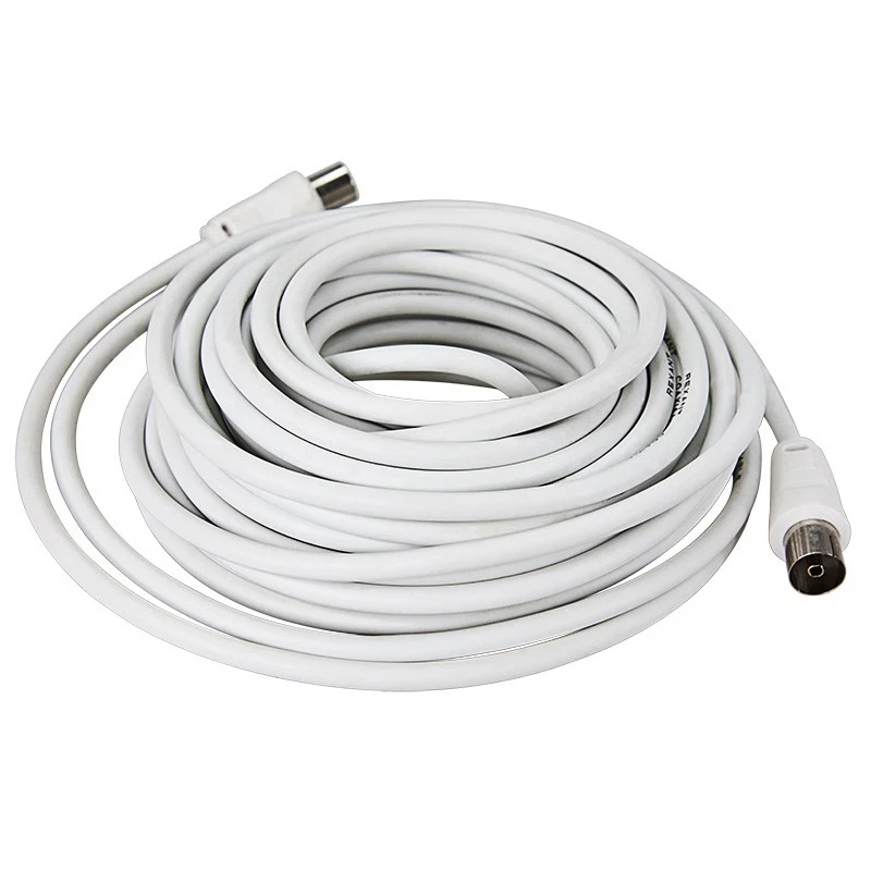 Изображение товара Шнур TV штекер - TV гнездо 10.0м, белый REXANT, 18-0007